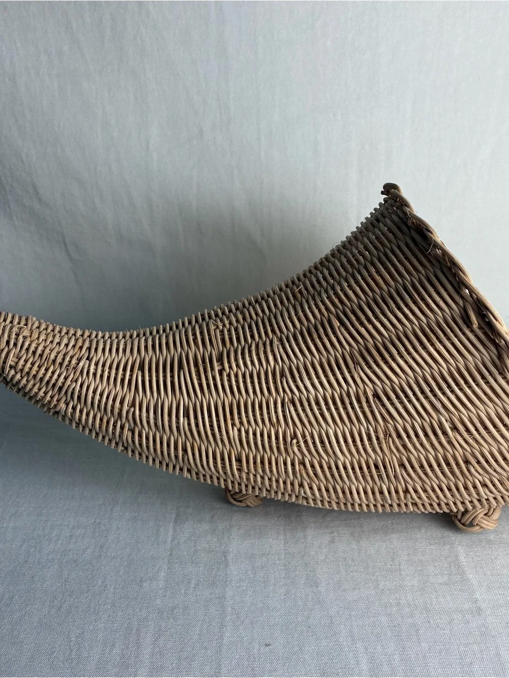 Vintage Wicker Cornucopia Basket Fall Thanksgiving Centerpiece